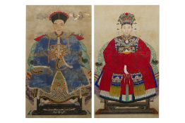 TWO CHINESE ANCESTOR PORTRAITS