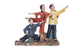 A CHINESE CULTURAL REVOLUTION PORCELAIN FIGURAL GROUP