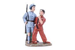 A CHINESE CULTURAL REVOLUTION GROUP OF TWO FEMALE FIGURES