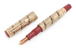 AN OMAS JERUSALEM 3000 LTD EDITION 18K GOLD FOUNTAIN PEN