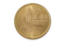 SINGAPORE 1969 150TH ANNIVERSARY 150 DOLLARS GOLD COIN