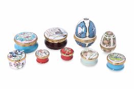 NINE HALCYON DAYS ENAMEL BOXES