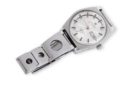 A TISSOT PR 516 GL STAINLESS STEEL AUTOMATIC BRACELET WATCH