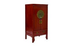 A CHINESE RED LACQUER CABINET