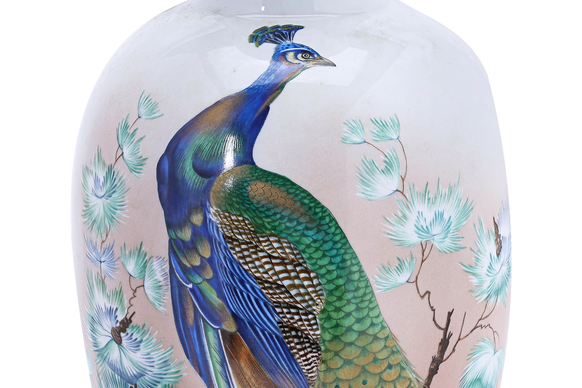 A LARGE HEINRICH PORCELAIN PEACOCK VASE - Image 2 of 3