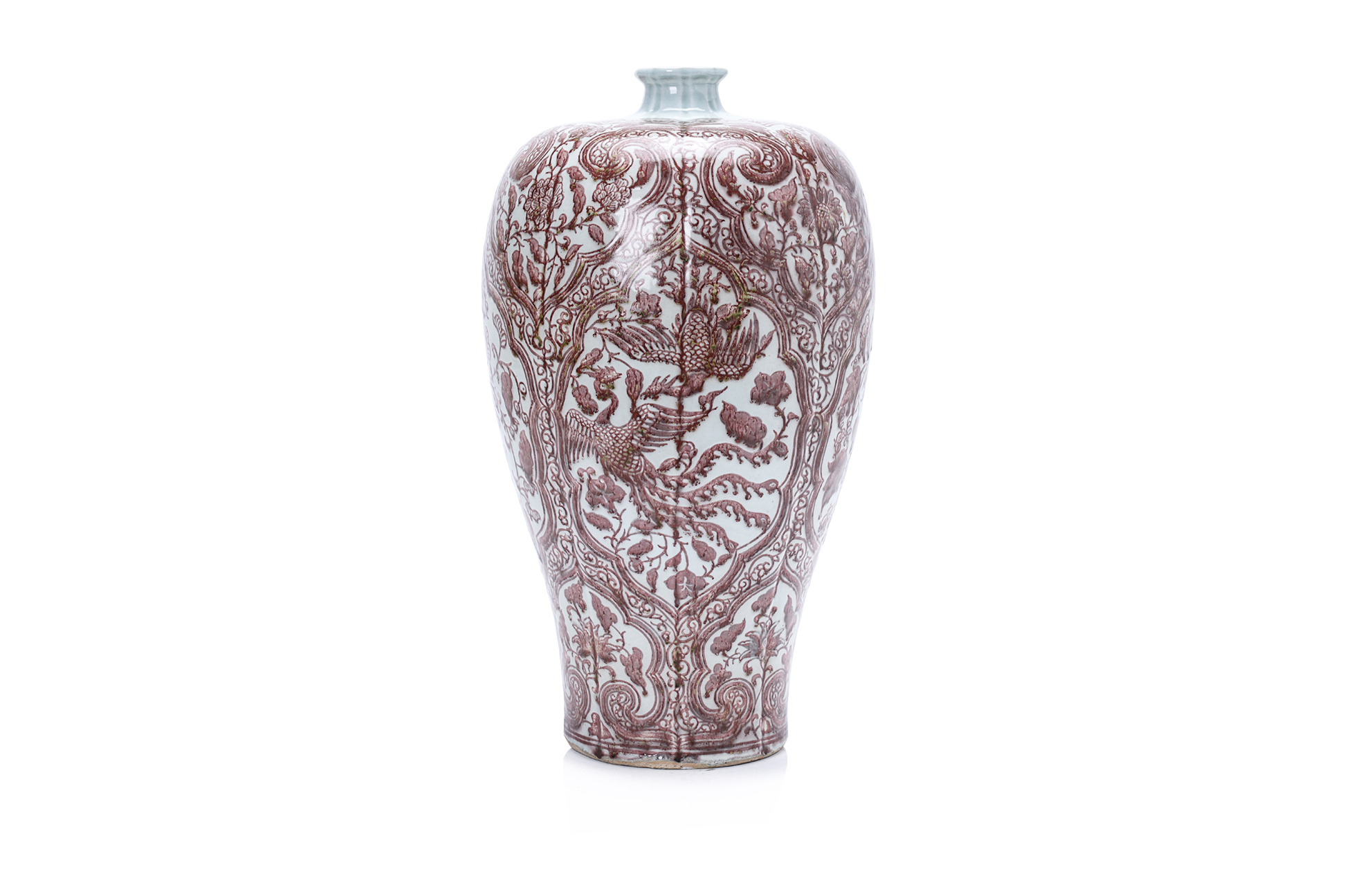 A LARGE MING STYLE COPPER RED MEIPING VASE - Image 2 of 3