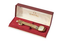 AN OMEGA DE VILLE LADIES GOLD PLATED WRISTWATCH