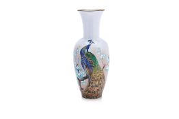 A LARGE HEINRICH PORCELAIN PEACOCK VASE