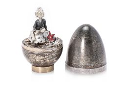 A STUART DEVLIN SILVER 'PIXIE' SURPRISE EGG