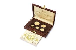 SINGAPORE 1991 LION GOLD FIVE COIN PROOF SET