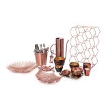 A QUANTITY OF COPPER FINISH ITEMS