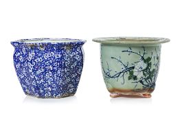 TWO JAPANESE PORCELAIN JARDINIERES