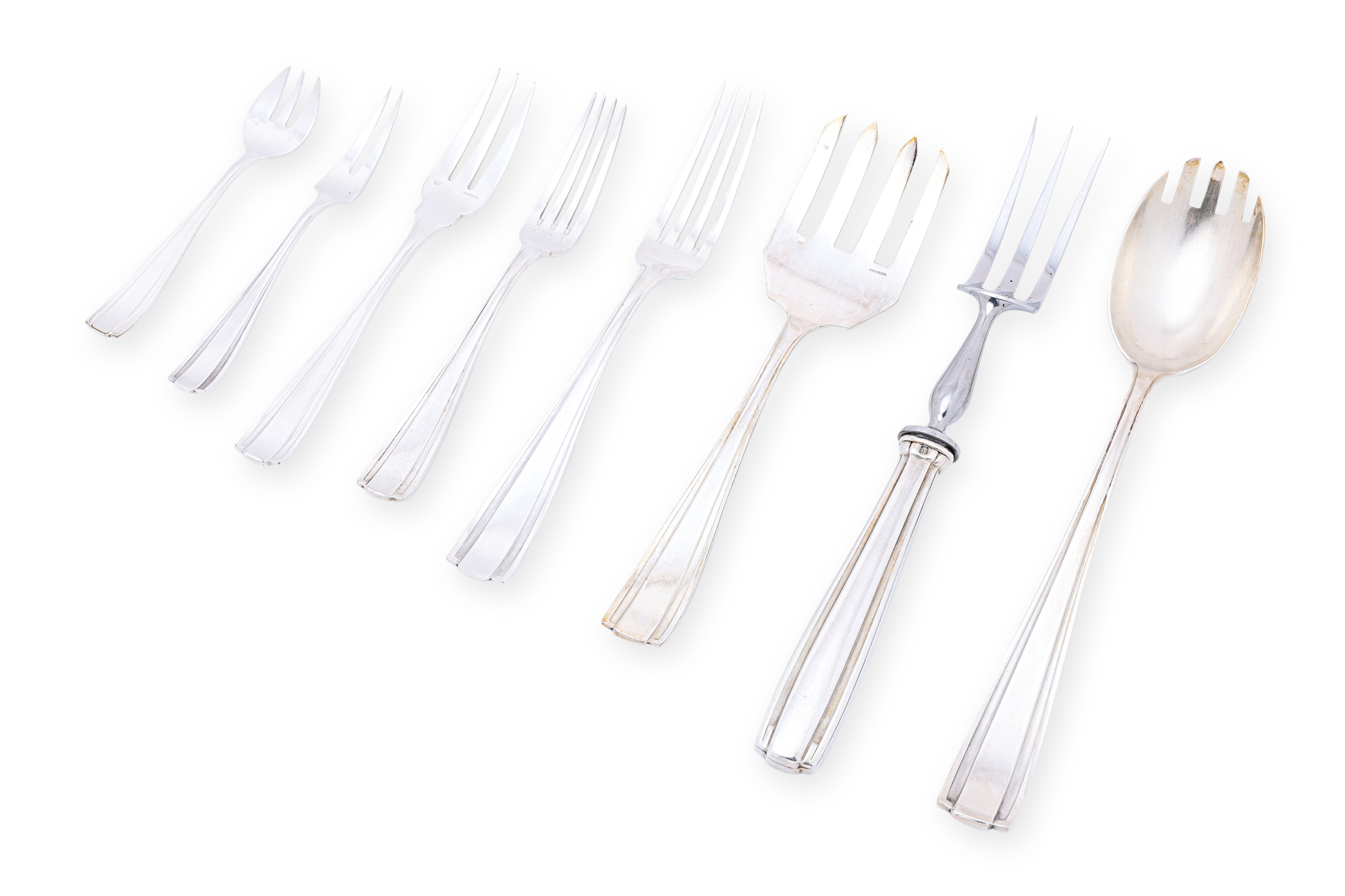 A SERVICE OF FRENCH ART DECO SILVER-PLATED CUTLERY - Image 3 of 5