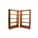 A PAIR OF TEAK OPEN BOOKCASES