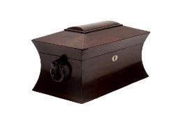 AN ENGLISH ROSEWOOD TEA CADDY