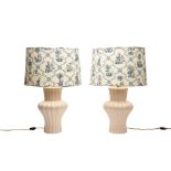 A PAIR OF LARGE CERAMIC TABLE LAMPS