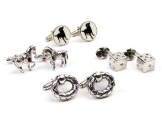 FOUR PAIRS OF ASSORTED DESIGNER CUFFLINKS