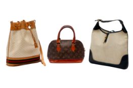 THREE VINTAGE LOUIS VUITTON, GUCCI AND HERMES HANDBAGS