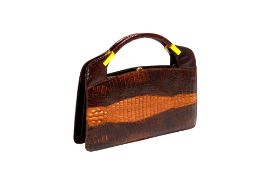 A VINTAGE EXOTIC LEATHER HANDBAG