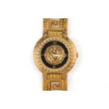 A GIANNI VERSACE SIGNATURE GOLD PLATED BRACELET WATCH