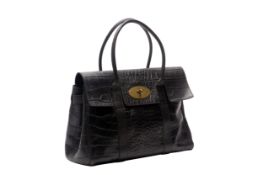 A MULBERRY BLACK LEATHER BAYSWATER BAG