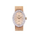 A LADIES CONCORD DIAMOND SET GOLD COCKTAIL WATCH