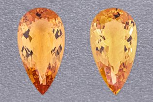 A PAIR OF LOOSE CITRINES