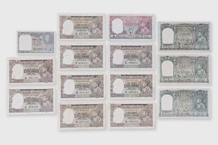 RESERVE BANK OF INDIA BURMA 1; 5; 10 RUPEES 1937-1944 (14)