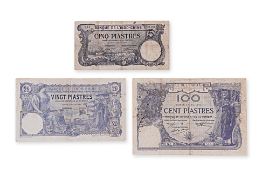 FRENCH INDOCHINA 5; 20; 100 PIASTRES, 1914, 1920 (3)
