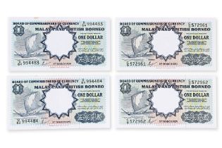 MALAYA & BRITISH BORNEO 1 DOLLAR 1959 PART-CONSECUTIVE (4)