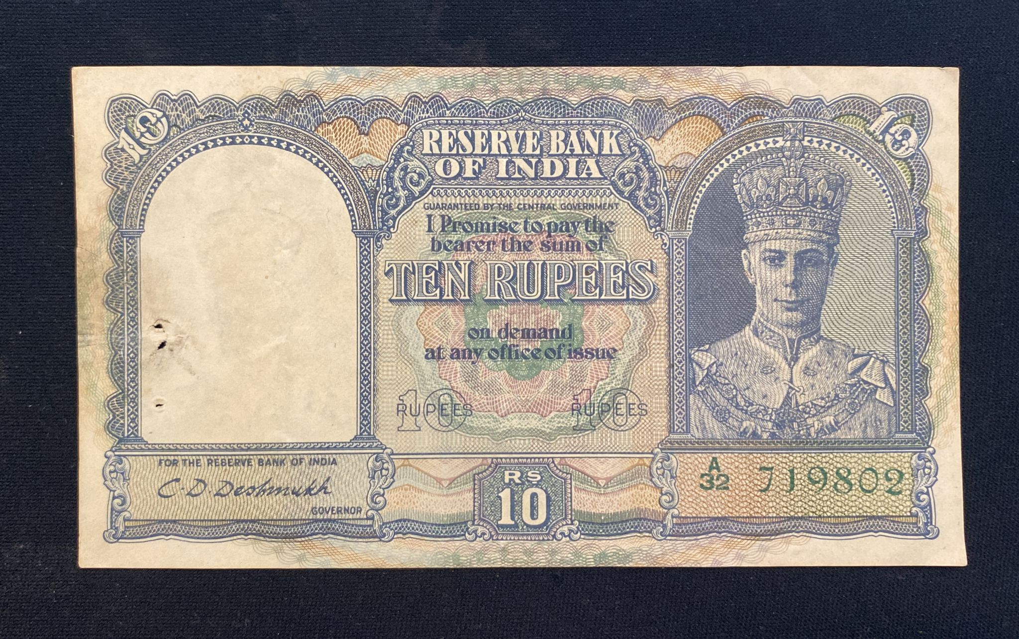 BRITISH INDIA GEORGE VI 5 RUPEES; 10 RUPEES 1937, 1943 (5) - Image 5 of 11