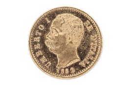 ITALY UMBERTO I GOLD 20 LIRE 1882 R