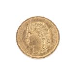 SWITZERLAND GOLD LIBERTAS 20 FRANCS 1883