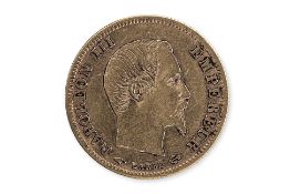 FRANCE NAPOLEON III GOLD 5 FRANCS 1857