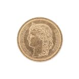 SWITZERLAND GOLD LIBERTAS 20 FRANCS 1886