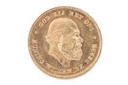 NETHERLANS WILLEM III GOLD 10 GULDEN 1875