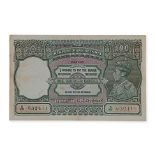RESERVE BANK OF INDIA GEORGE VI 100 RUPEES 1943