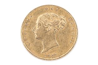 GREAT BRITAIN VICTORIA GOLD 1/2 SOVEREIGN 1847