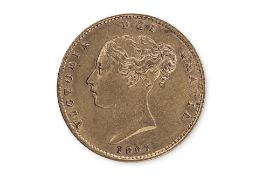 GREAT BRITAIN VICTORIA GOLD 1/2 SOVEREIGN 1867 SHIELD BACK