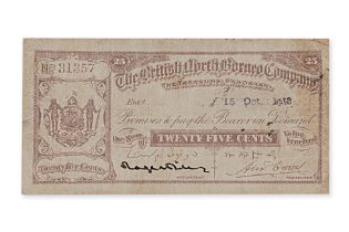 BRITISH NORTH BORNEO 25 CENTS 1913