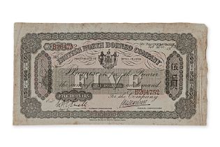 BRITISH NORTH BORNEO 5 DOLLARS 1922