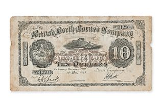 BRITISH NORTH BORNEO 10 DOLLARS 1926