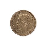 RUSSIA NICHOLAS II GOLD 5 ROUBLES 1898