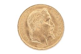 FRANCE NAPOLEON III GOLD 20 FRANCS 1868 BB