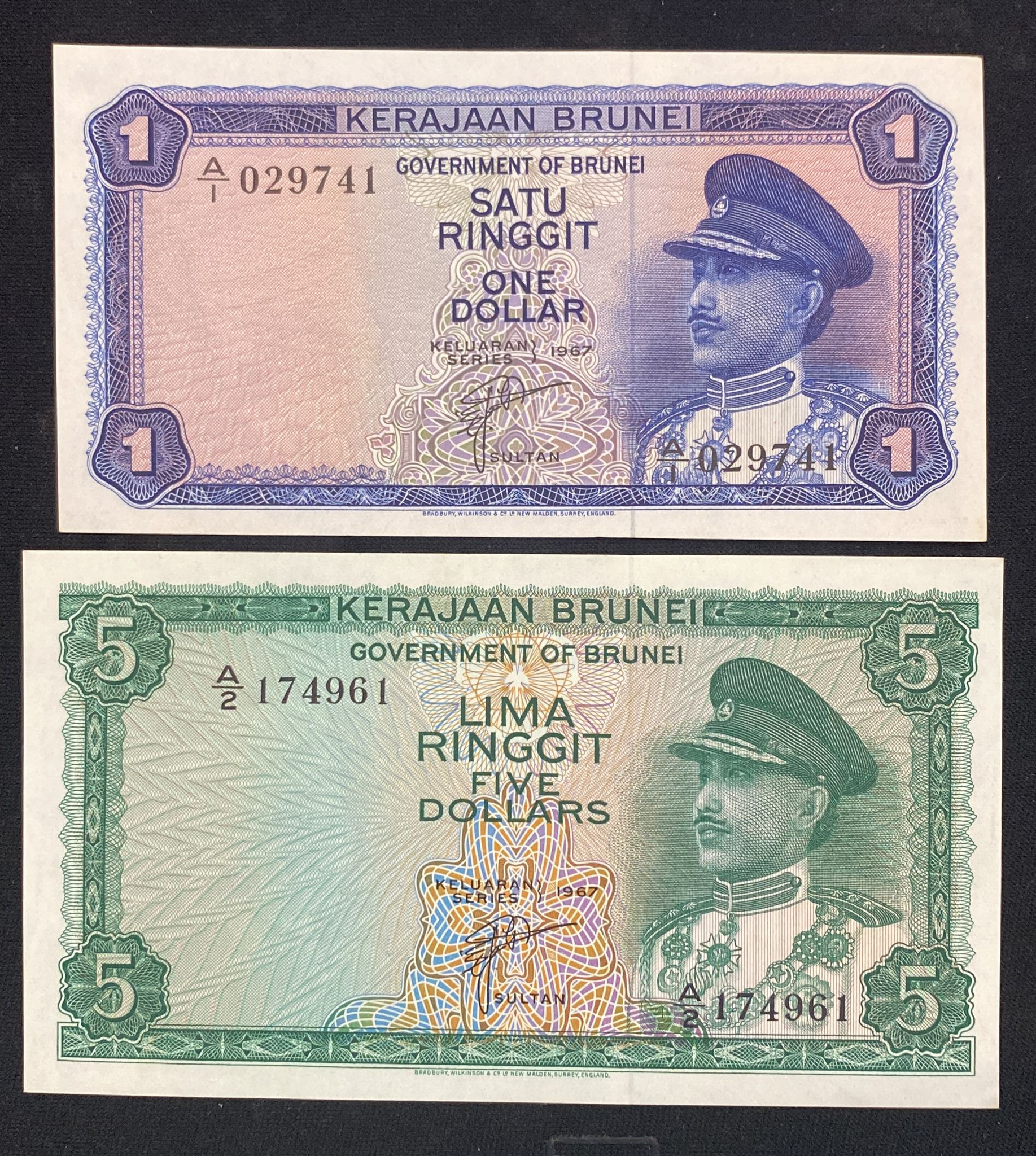 BRUNEI - 1; 5; 10 RINGGIT 1967 (5) - Image 3 of 10