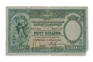 HONG KONG & SHANGHAI BANKING CORPORATION 50 DOLLARS 1930
