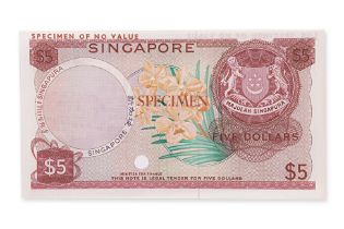 A RARE SINGAPORE ORCHID SERIES 5 DOLLAR COLOUR TRIAL