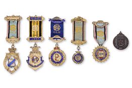 A GROUP OF FIVE ORDER OF BUFFALOES SILVER GILT MEDALS