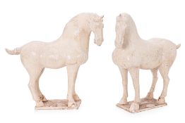 A PAIR OF TERRACOTTA TANG-STYLE HORSES