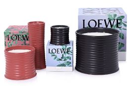 A GROUP OF LOEWE CERAMIC SCENTED CANDLES